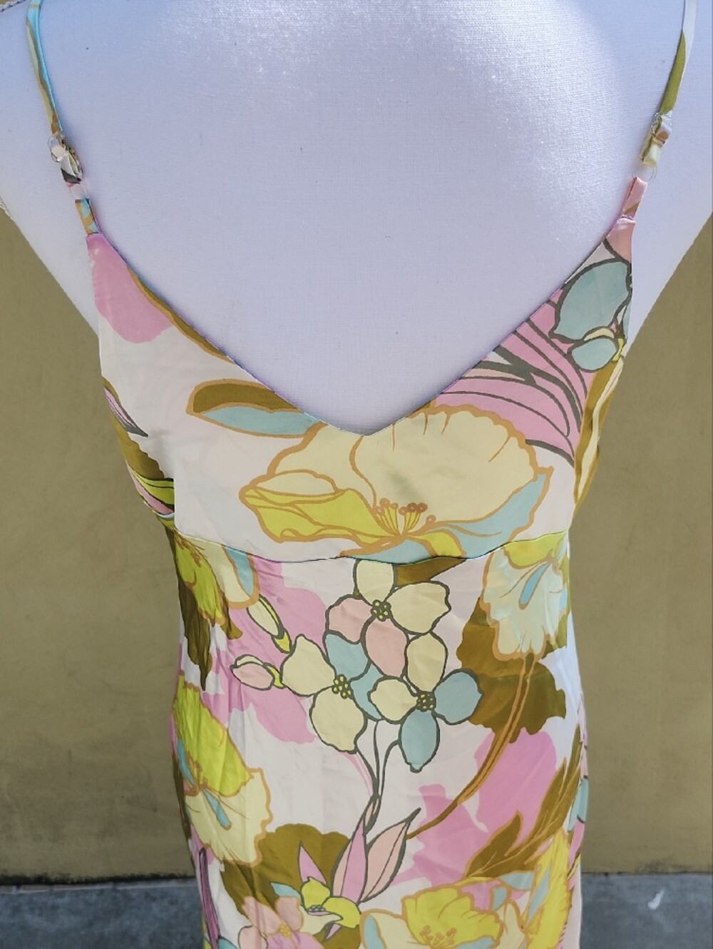 Emma & Michele Yellow and Pink Floral Slip Dress - Picture 6 of 8
